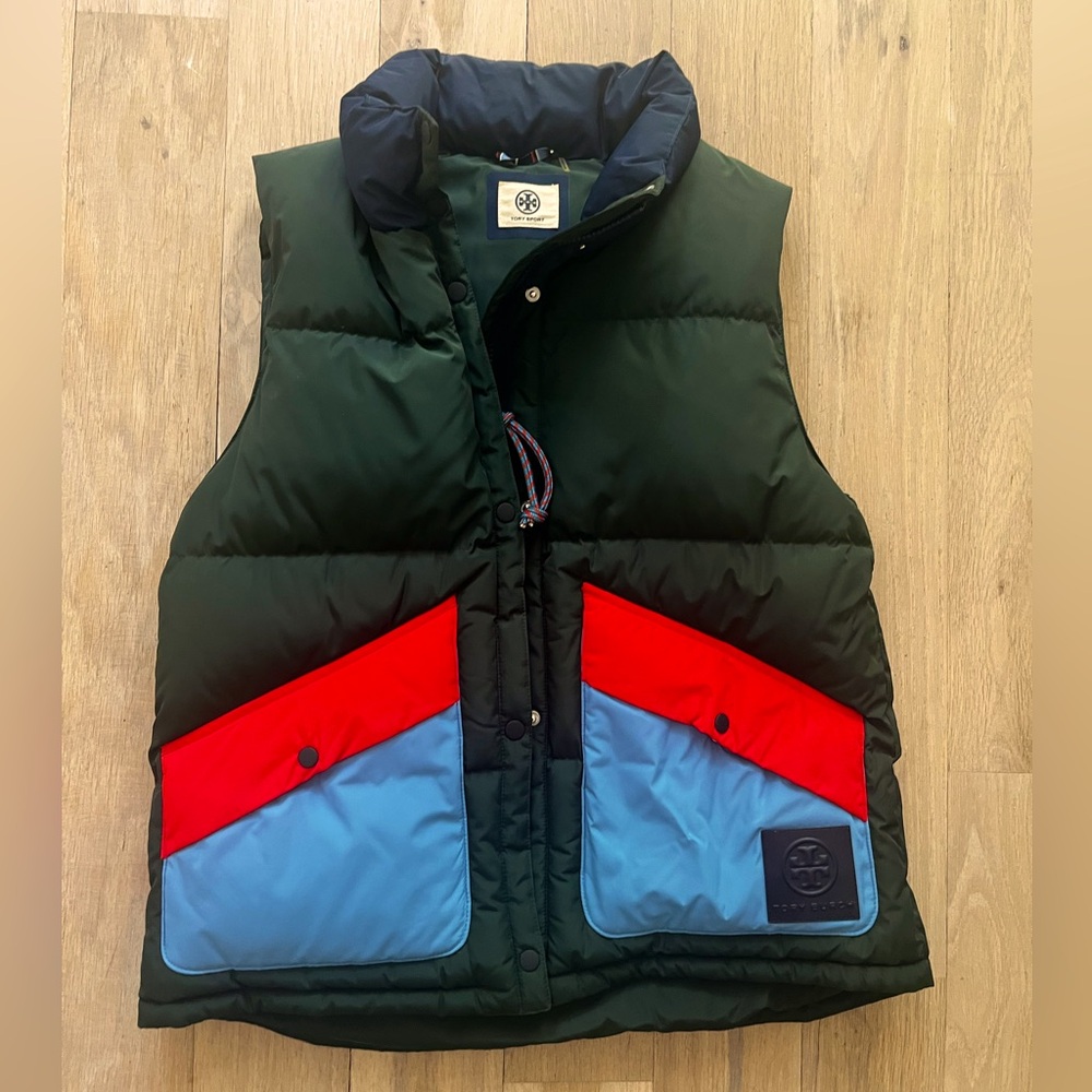 Tory Sport Dark Green Puffer Vest